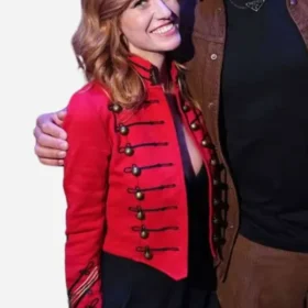 Katherine McNamara Big Slick 2026 Red Military Jacket