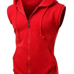 Michael B Jordan Red Hoodie Creed II Fleece Vest