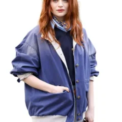 Joey King Paris Fashion Week 2026 Blue Jacket