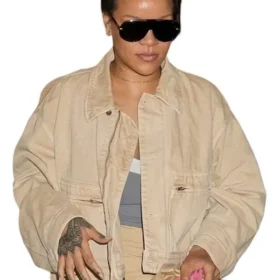 Rihanna NYC 2026 Cropped Tan Jacket
