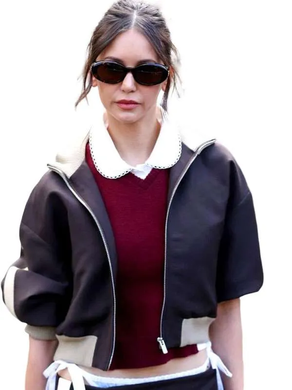 Nina Dobrev PFW 2026 Bomber Jacket