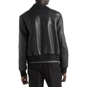 Black Textured Trucker Jacket