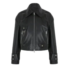 Rachel Womens Classic Black Leather Jacket