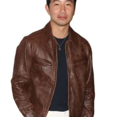 Simu Liu Comic Con 2026 Brown Leather Jacket