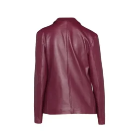 Women Purple Leather Blazer