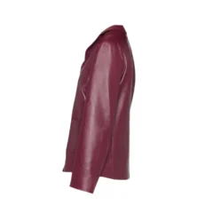 Women Purple Leather Blazer
